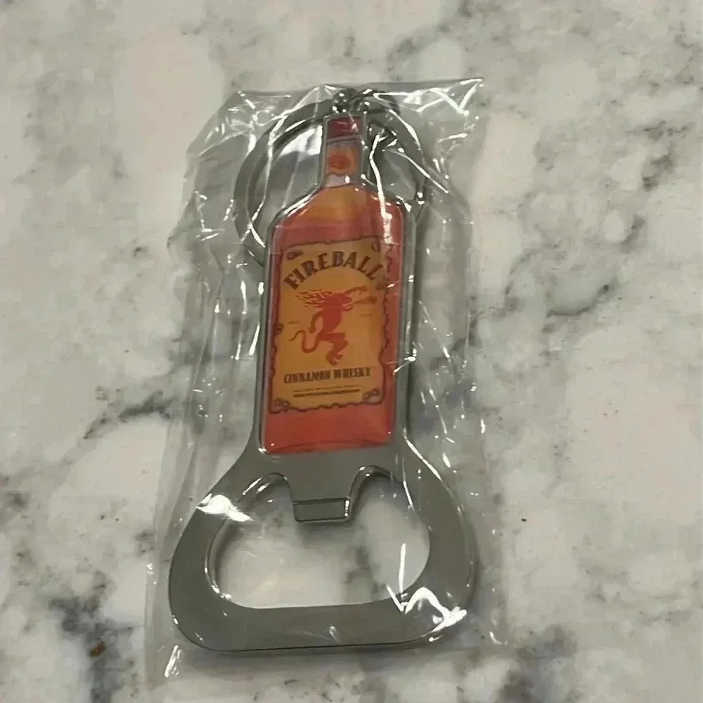 Fireball Whisky keychain bottle opener and koosie - NEW - Picture 2 of 8